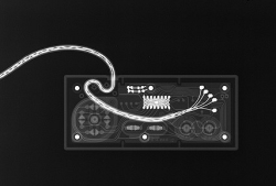 Nintendo controllers under an X-ray machine