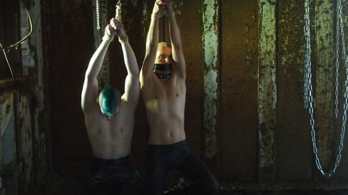 two slaves suspended for Master’s pleasure