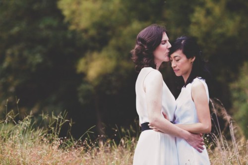 wlweddings:  Angela & Heather by   One Summer Day, seen on Offbeat Bride 