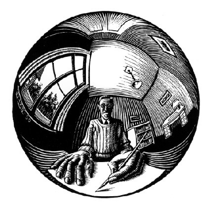 artist-mcescher: Spherical Self Portrait, 1950, M.C. Escherwww.wikiart.org/en/m-c-escher/sph