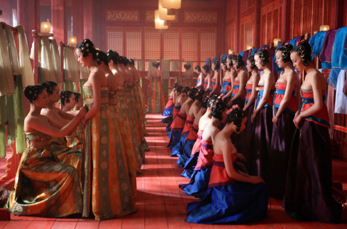 Costumes from “Curse of the Golden Flower”, an epic drama set in the Tang Dynasty
