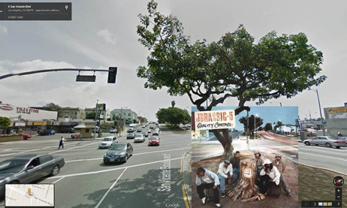 Iconic hip hop albums in Google Street View