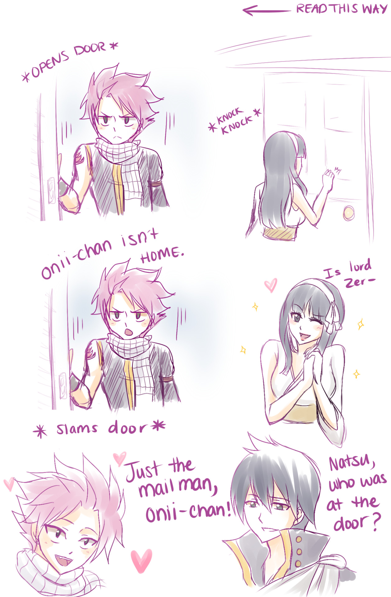 inspired-destiny:  inspired-destiny:  Little brother Natsu is extremely protective