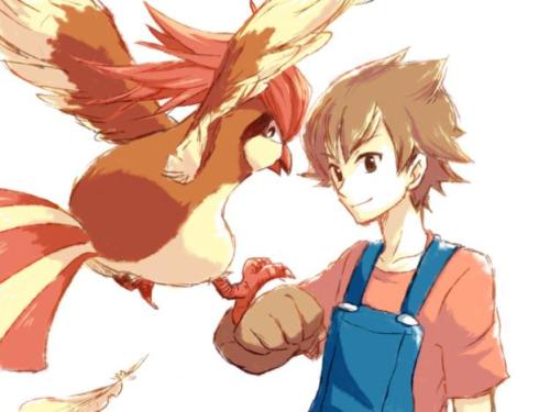 alternative-pokemon-art:ArtistA Bird Keeper trainer with one of their Pokemon by request.