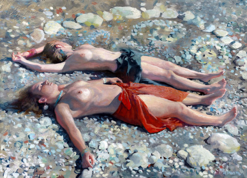 bellsofsaintclements:“At the beach” (2010) by Russian artist Denis Chernov (*1978).