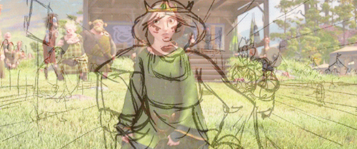 adisneysoul:  Storyboards and finished scenes for Pixar’s Brave (2012)…