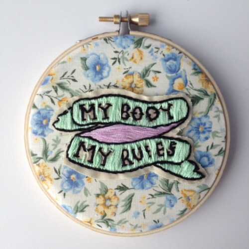 embroiderybeb:Feminist Embroidery Hoops in the shop!use the code “holidaze” to get 20% off your orde
