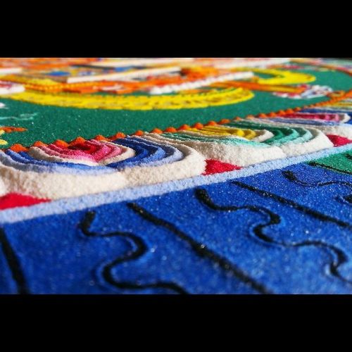 clockworksexual:  asylum-art:  Tibetan Buddhist monks Create Mandalas Using Millions of Grains of Sand-The Mystical Arts  Imagine the amount of patience that’s required to create such highly detailed art such as this! To promote healing and world peace,