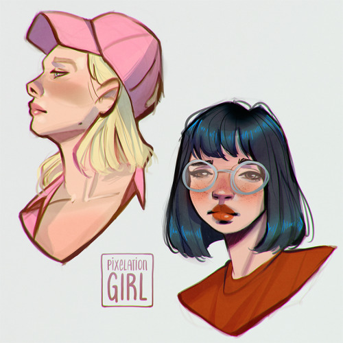 Just a couple of girl studies from photo reference. Trying to improve my fast sketching skills!   Hi