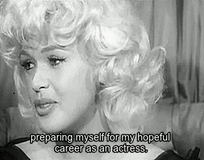 sparklejamesysparkle:Jayne Mansfield explains how her career began on England’s BBC television in 1960. Though Jayne had an IQ of 163 and could speak five languages and play the piano, violin and viola with aptitude, she was never taken seriously by
