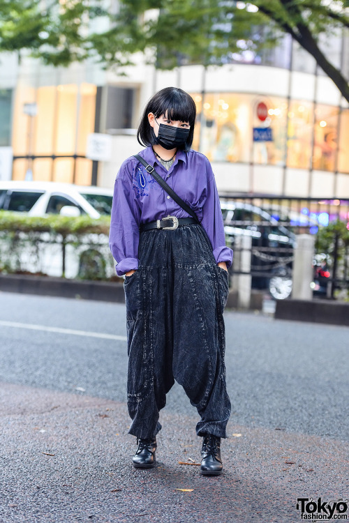 tokyo-fashion:16-year-old Japanese fashion student Airi on the street in Harajuku wearing a vintage 