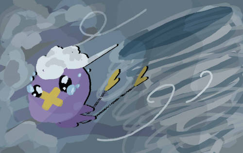 kcamberart: original drifloon sketch & finished drifloon gif