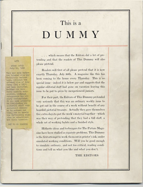 Dummy edition of Life and No. 1, 1936. Time, Inc., R.R. Donnelley &amp; Sons Company Archive, Chicag