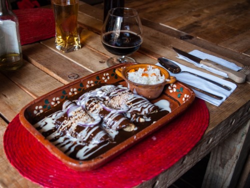 Enchiladas at Hilaria Gastrobar in Mexico City (full review here)