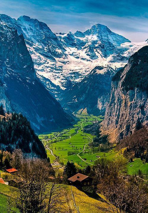 Lauterbrunnen valley in the Bernese Oberland, Switzerland