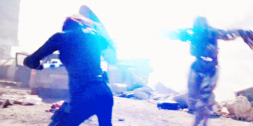 cptxrogers:MCU Ladies Week: favourite sceneNatasha with Cap’s shield