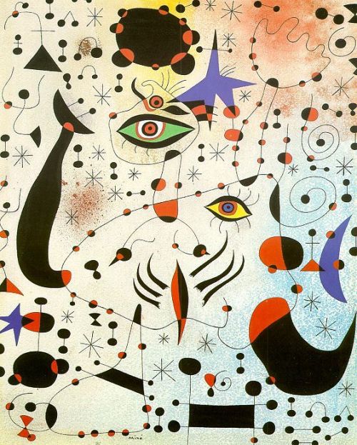 2gothic:    Ciphers and Constellations, In Love with a Woman, 1941 by Joan Miró   