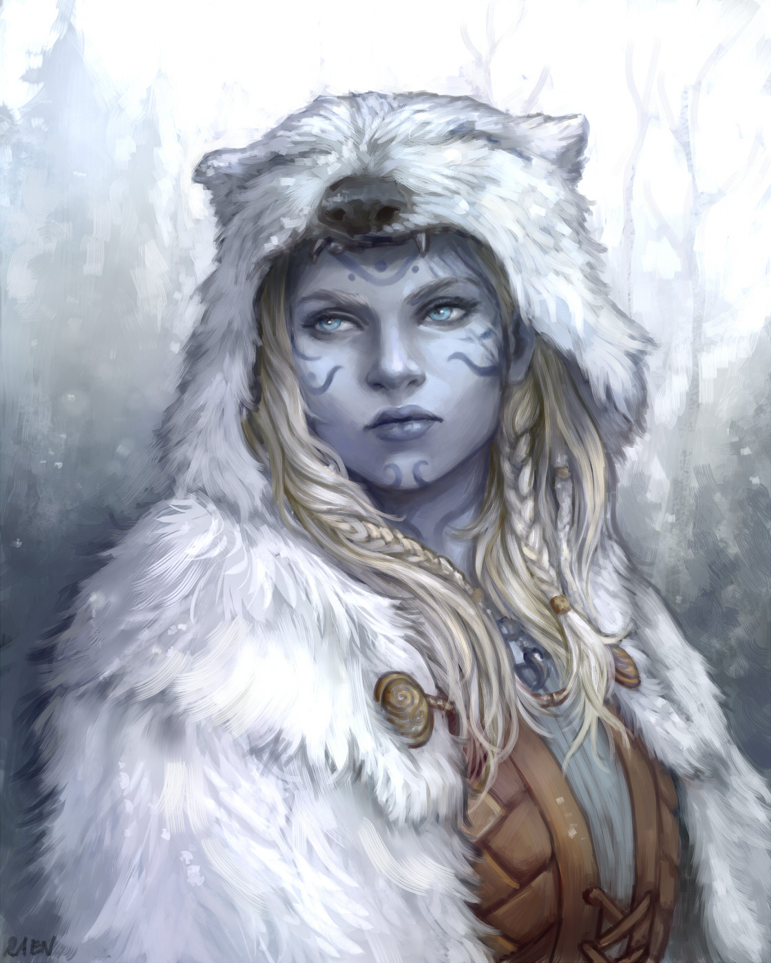picture D&D 5E Female Goliath Portrait raen art tumblr blog tumgir