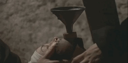 witch-finder-general:  The medieval “Water Torture” depicted in film.