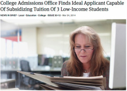 theonion:  College Admissions Office Finds