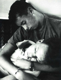  A photograph taken by Nicholas Glencross of two brothers sleeping. 