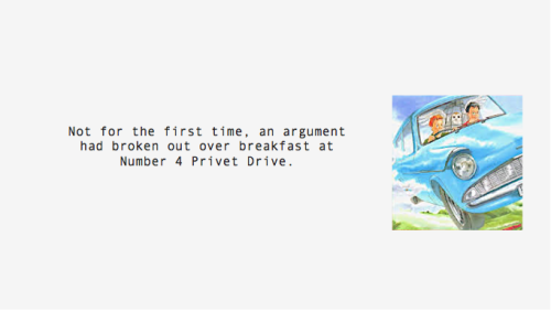 deathilyhallows-blog:Harry Potter Books: First Line (written by J.K Rowling)