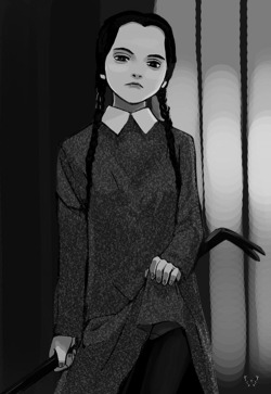 whitesoulblackheart:  Wednesday Addams by Haruyama (Please leave credit … ƸӜƷ) 