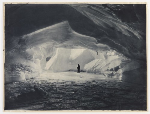 Cavern carved by the sea in an ice wall near Commonwealth Bay, 1911-1914