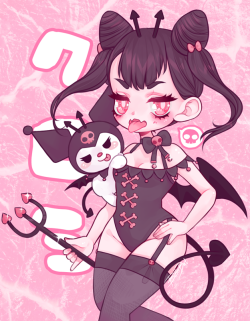 bitter-bat:  Gijinka of Kuromi! Love her