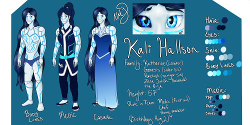 ninjamelissajulien: Updated Kali Reference Sheet!Text Reads: Family: Katherine (Creator)Genesis