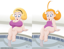 jklindart:   Two for the price of one!  I liked how this pose turned out, but it’s one of those ones where Daisy’s boobs covered too much.  Mini-Rose to the rescue!Of course, patrons will be getting high-res and/or alternate versions of these at