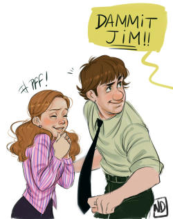 nissa-draws: Jim & Pam