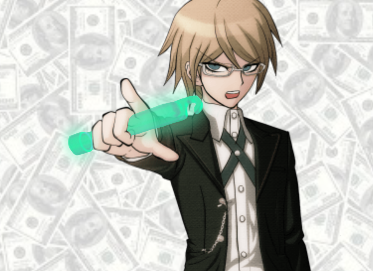 Danganronpa Characters Holding Light Sources Byakuya Holding A Roblox Glow Stick - glow stick roblox