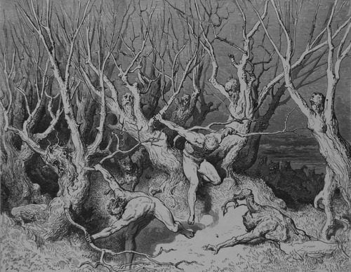 artesbw: Wood of the Self-Murderers Gustave Doré1861