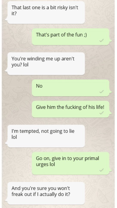 sluttytext:No regrets. 
