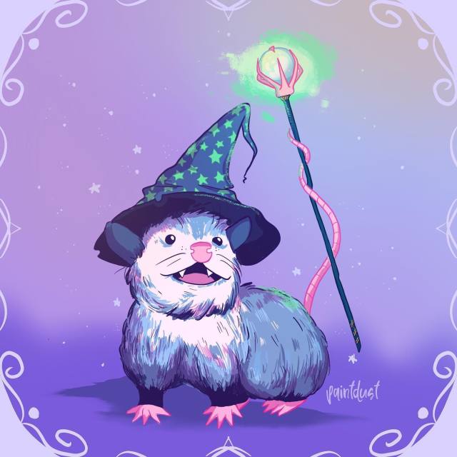 Backyards & Trash Cans Series: WIZARD OPOSSUM Yes you can buy it on a shirt