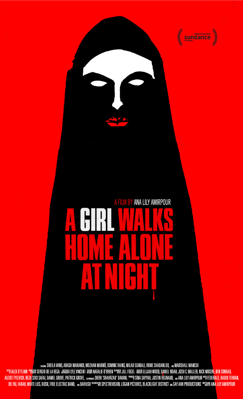 Poster for Ana Lily Amirpour’s A Girl Walks Home Alone at Night, described as a vampire spaghetti Western set in an Iranian ghost town called Bad City. The film will premiere at this year’s Sundance Film Festival. Count me in (via Aint It Cool)!