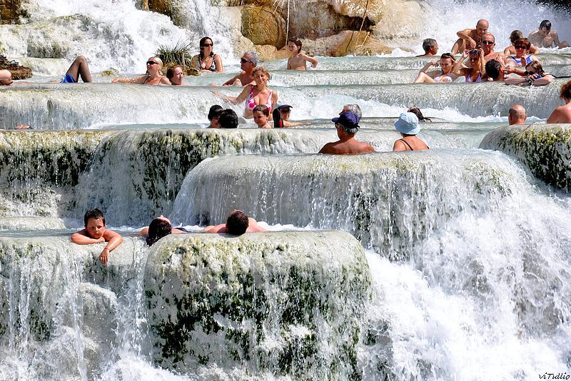 sixpenceee:  Cascate del Mulino, Saturnia, Tuscany, ItalySteaming hot spring water