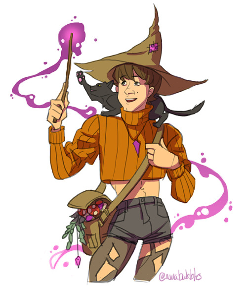 Dropping y'all a fun treat: Sammy the Teenage Witch, with a bag full of spell ingredients on his way