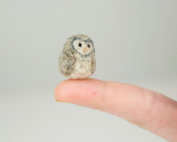 Owls are flying cats.
Needle felted owl by ©Alisha Harms