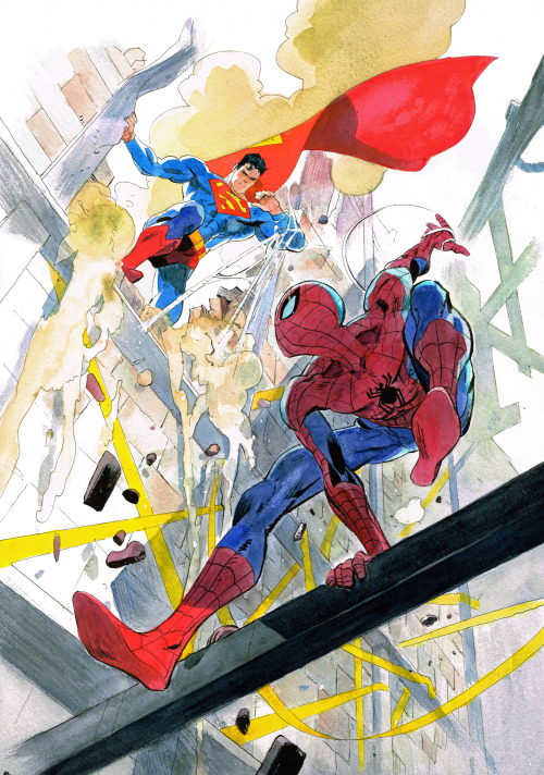 theartofthecover: Spider-Man vs. Superman commission (2020)Art by: Matías Bergara