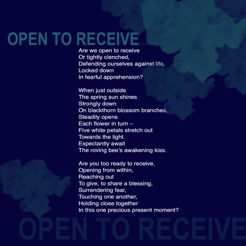 OPEN TO RECEIVEHow are you open to receive?What are your daily practices that help you to go through