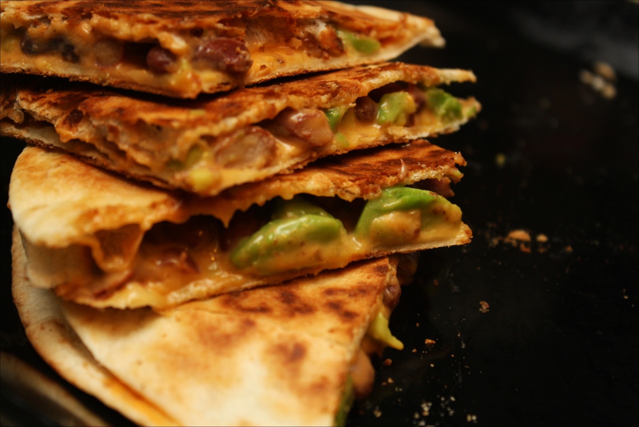 fuckyeahfatvegans:  aloneveganreed:  veganigans:  mer-se:  Daiya, avocado and bean quesadillas…our