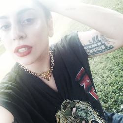 Ladyxgaga:  @Ladygaga: In The Park With My Bitch. She’s My Best Friend, Other Than