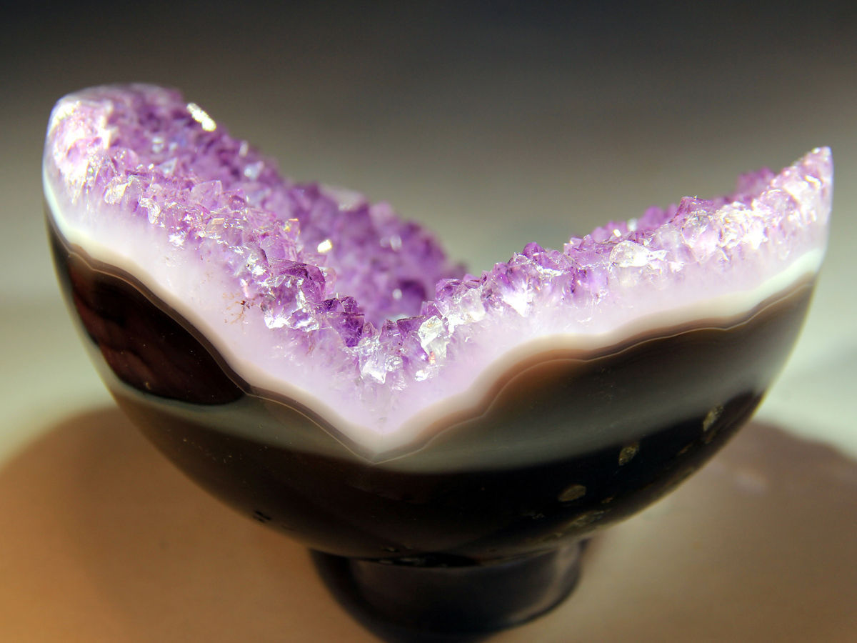 bijoux-et-mineraux:  Amethyst and Agate Geode Sphere -  Uruguay