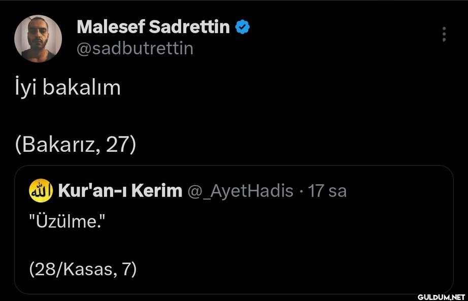 Malesef Sadrettin...