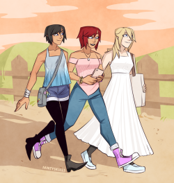 mintyskulls:  Girls day out! I drew this