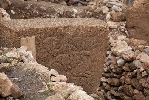 Göbekli Tepe, an archaeological site at the top of a mountain ridge in the Southeastern Anatolia, an