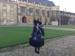 huberschwinkel:  Some pictures of my coord from Halloween (Day 1). Cambridge is perfect for Halloween settings (perhaps because it’s actually Hogwarts)I’m so behind with uploading photos orz