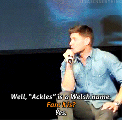  “I was wondering whether you have German ancestors because my mother’s last name is "Ackles” and I’m from Germany…" (x)        